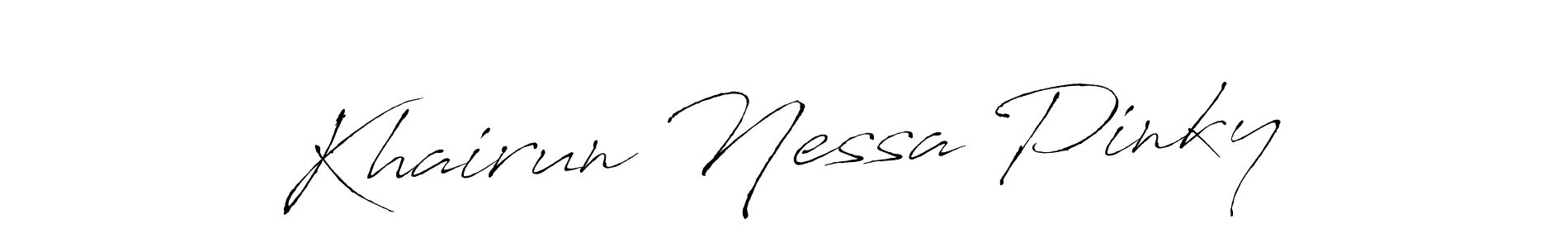 Antro_Vectra is a professional signature style that is perfect for those who want to add a touch of class to their signature. It is also a great choice for those who want to make their signature more unique. Get Khairun Nessa Pinky name to fancy signature for free. Khairun Nessa Pinky signature style 6 images and pictures png