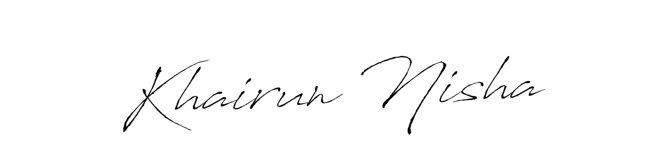 Make a beautiful signature design for name Khairun Nisha. With this signature (Antro_Vectra) style, you can create a handwritten signature for free. Khairun Nisha signature style 6 images and pictures png