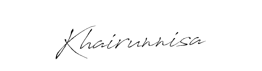 Design your own signature with our free online signature maker. With this signature software, you can create a handwritten (Antro_Vectra) signature for name Khairunnisa. Khairunnisa signature style 6 images and pictures png