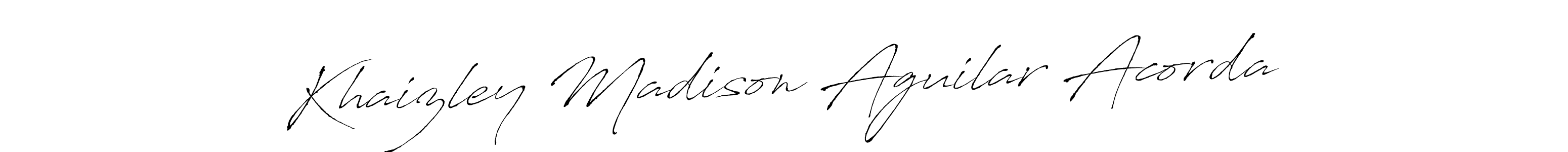 The best way (Antro_Vectra) to make a short signature is to pick only two or three words in your name. The name Khaizley Madison Aguilar Acorda include a total of six letters. For converting this name. Khaizley Madison Aguilar Acorda signature style 6 images and pictures png