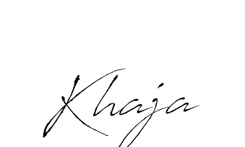 Make a beautiful signature design for name Khaja. With this signature (Antro_Vectra) style, you can create a handwritten signature for free. Khaja signature style 6 images and pictures png