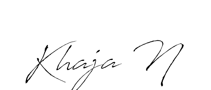 Use a signature maker to create a handwritten signature online. With this signature software, you can design (Antro_Vectra) your own signature for name Khaja N. Khaja N signature style 6 images and pictures png
