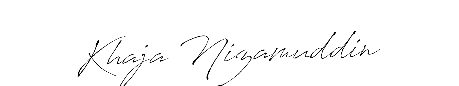 Make a beautiful signature design for name Khaja Nizamuddin. With this signature (Antro_Vectra) style, you can create a handwritten signature for free. Khaja Nizamuddin signature style 6 images and pictures png