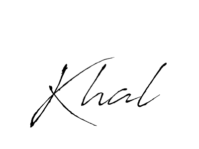 Design your own signature with our free online signature maker. With this signature software, you can create a handwritten (Antro_Vectra) signature for name Khal. Khal signature style 6 images and pictures png