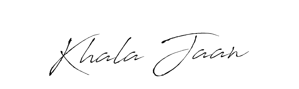 The best way (Antro_Vectra) to make a short signature is to pick only two or three words in your name. The name Khala Jaan include a total of six letters. For converting this name. Khala Jaan signature style 6 images and pictures png