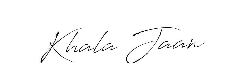 How to make Khala Jaan name signature. Use Antro_Vectra style for creating short signs online. This is the latest handwritten sign. Khala Jaan signature style 6 images and pictures png