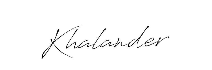 Khalander stylish signature style. Best Handwritten Sign (Antro_Vectra) for my name. Handwritten Signature Collection Ideas for my name Khalander. Khalander signature style 6 images and pictures png