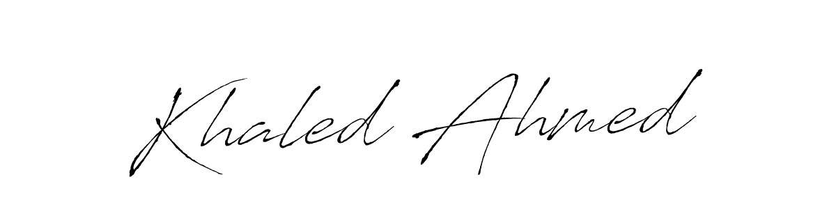 Use a signature maker to create a handwritten signature online. With this signature software, you can design (Antro_Vectra) your own signature for name Khaled Ahmed. Khaled Ahmed signature style 6 images and pictures png