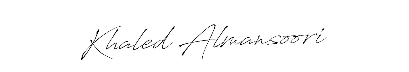 How to make Khaled Almansoori name signature. Use Antro_Vectra style for creating short signs online. This is the latest handwritten sign. Khaled Almansoori signature style 6 images and pictures png