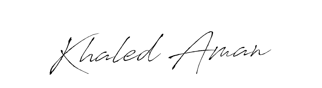 Make a beautiful signature design for name Khaled Aman. With this signature (Antro_Vectra) style, you can create a handwritten signature for free. Khaled Aman signature style 6 images and pictures png