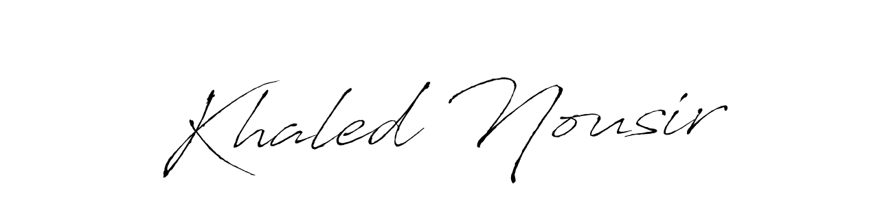 The best way (Antro_Vectra) to make a short signature is to pick only two or three words in your name. The name Khaled Nousir include a total of six letters. For converting this name. Khaled Nousir signature style 6 images and pictures png