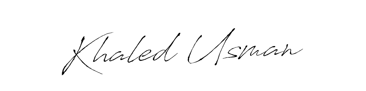 How to make Khaled Usman name signature. Use Antro_Vectra style for creating short signs online. This is the latest handwritten sign. Khaled Usman signature style 6 images and pictures png