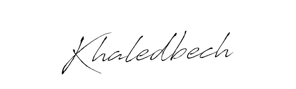 Make a beautiful signature design for name Khaledbech. With this signature (Antro_Vectra) style, you can create a handwritten signature for free. Khaledbech signature style 6 images and pictures png