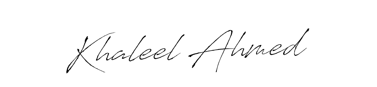 Create a beautiful signature design for name Khaleel Ahmed. With this signature (Antro_Vectra) fonts, you can make a handwritten signature for free. Khaleel Ahmed signature style 6 images and pictures png