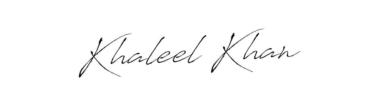 How to make Khaleel Khan name signature. Use Antro_Vectra style for creating short signs online. This is the latest handwritten sign. Khaleel Khan signature style 6 images and pictures png