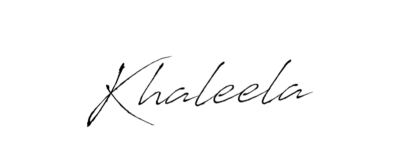 Use a signature maker to create a handwritten signature online. With this signature software, you can design (Antro_Vectra) your own signature for name Khaleela. Khaleela signature style 6 images and pictures png
