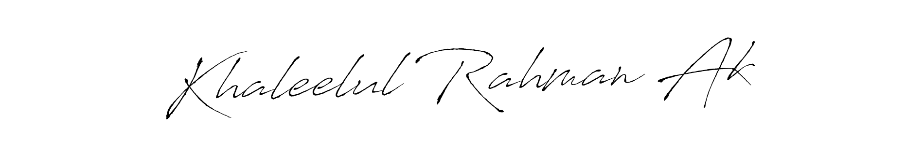 How to make Khaleelul Rahman Ak name signature. Use Antro_Vectra style for creating short signs online. This is the latest handwritten sign. Khaleelul Rahman Ak signature style 6 images and pictures png