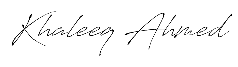 A dynamic signature style for Khaleeq Ahmed using Antro_Vectra script. Designed to look authentic, handwritten, and professional. Khaleeq Ahmed signature style 6 images and pictures png