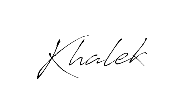 if you are searching for the best signature style for your name Khalek. so please give up your signature search. here we have designed multiple signature styles  using Antro_Vectra. Khalek signature style 6 images and pictures png