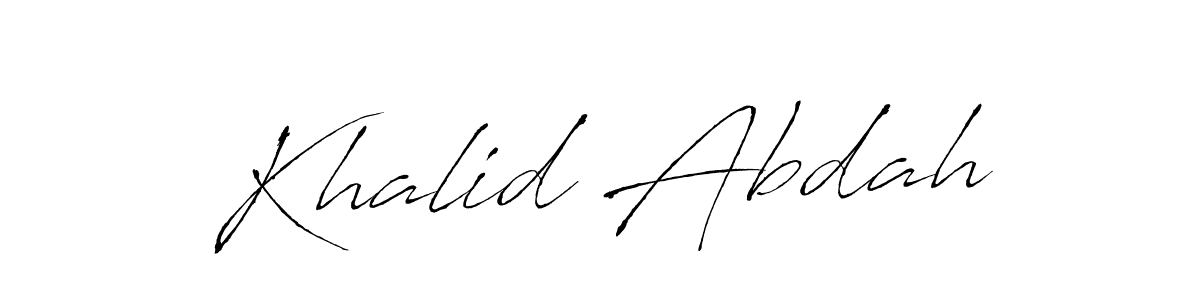 Antro_Vectra is a professional signature style that is perfect for those who want to add a touch of class to their signature. It is also a great choice for those who want to make their signature more unique. Get Khalid Abdah name to fancy signature for free. Khalid Abdah signature style 6 images and pictures png
