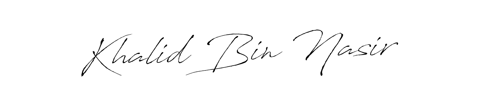 How to make Khalid Bin Nasir name signature. Use Antro_Vectra style for creating short signs online. This is the latest handwritten sign. Khalid Bin Nasir signature style 6 images and pictures png