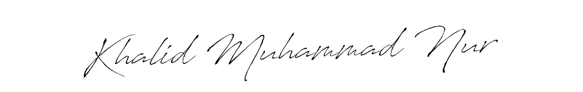 Also we have Khalid Muhammad Nur name is the best signature style. Create professional handwritten signature collection using Antro_Vectra autograph style. Khalid Muhammad Nur signature style 6 images and pictures png