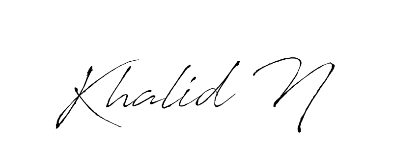 Make a beautiful signature design for name Khalid N. Use this online signature maker to create a handwritten signature for free. Khalid N signature style 6 images and pictures png