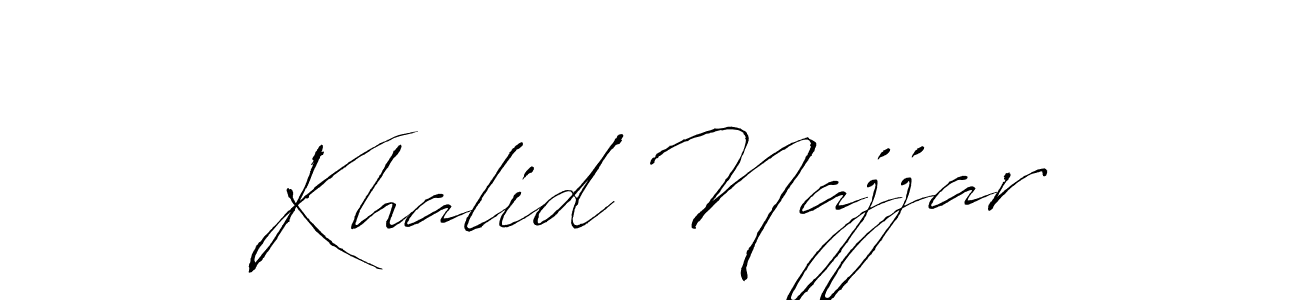 How to make Khalid Najjar name signature. Use Antro_Vectra style for creating short signs online. This is the latest handwritten sign. Khalid Najjar signature style 6 images and pictures png