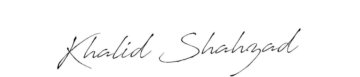 The best way (Antro_Vectra) to make a short signature is to pick only two or three words in your name. The name Khalid Shahzad include a total of six letters. For converting this name. Khalid Shahzad signature style 6 images and pictures png