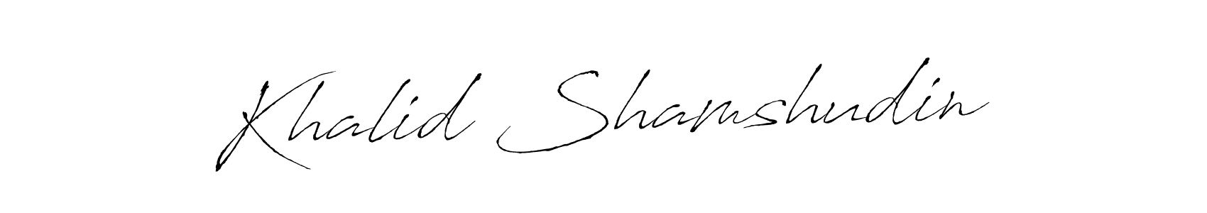 Design your own signature with our free online signature maker. With this signature software, you can create a handwritten (Antro_Vectra) signature for name Khalid Shamshudin. Khalid Shamshudin signature style 6 images and pictures png