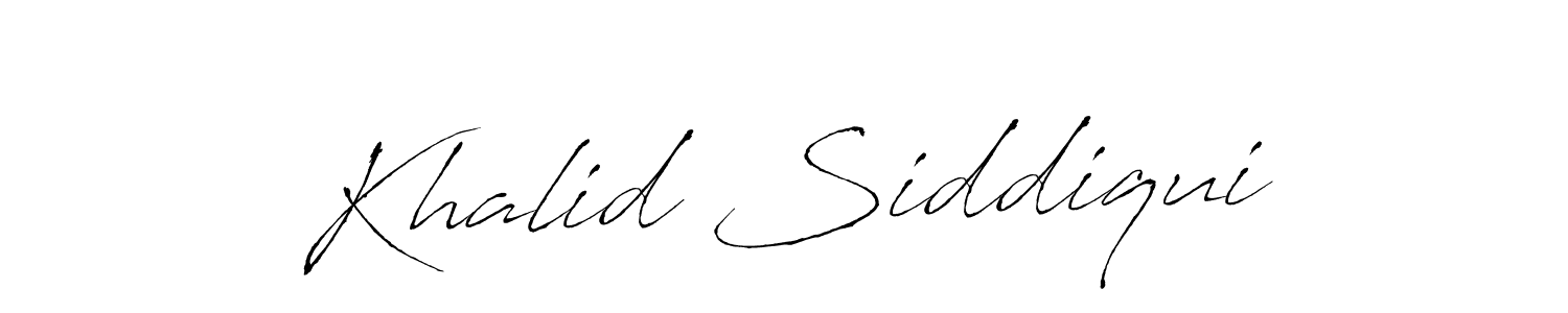 How to make Khalid Siddiqui name signature. Use Antro_Vectra style for creating short signs online. This is the latest handwritten sign. Khalid Siddiqui signature style 6 images and pictures png