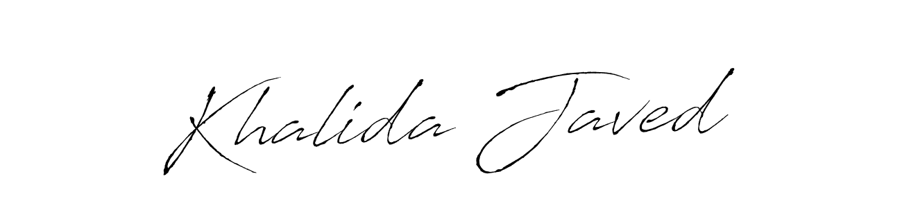 Create a beautiful signature design for name Khalida Javed. With this signature (Antro_Vectra) fonts, you can make a handwritten signature for free. Khalida Javed signature style 6 images and pictures png
