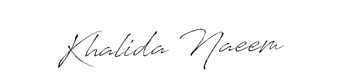 Create a beautiful signature design for name Khalida Naeem. With this signature (Antro_Vectra) fonts, you can make a handwritten signature for free. Khalida Naeem signature style 6 images and pictures png