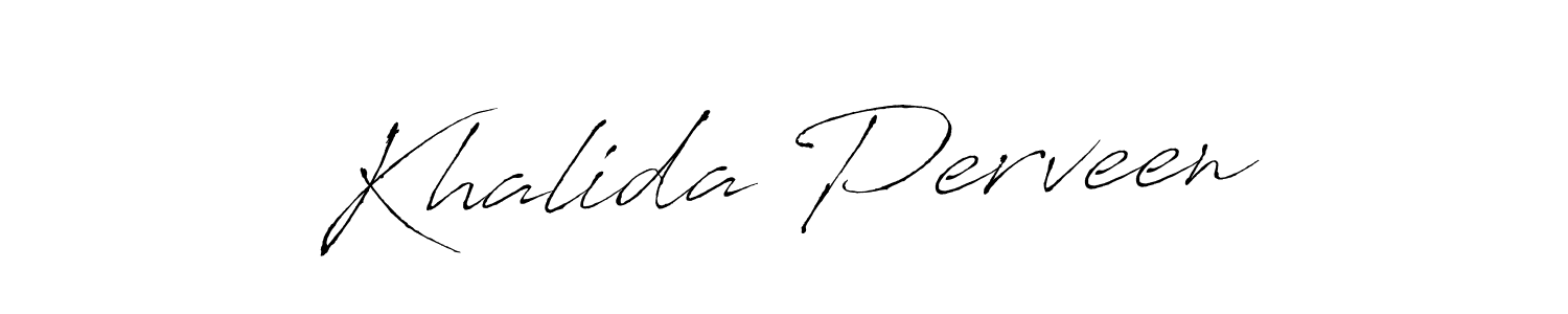 You should practise on your own different ways (Antro_Vectra) to write your name (Khalida Perveen) in signature. don't let someone else do it for you. Khalida Perveen signature style 6 images and pictures png