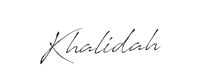 Use a signature maker to create a handwritten signature online. With this signature software, you can design (Antro_Vectra) your own signature for name Khalidah. Khalidah signature style 6 images and pictures png