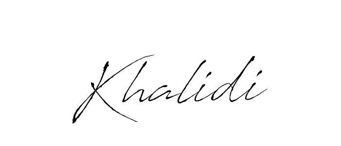 Design your own signature with our free online signature maker. With this signature software, you can create a handwritten (Antro_Vectra) signature for name Khalidi. Khalidi signature style 6 images and pictures png