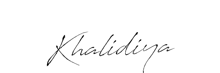 Create a beautiful signature design for name Khalidiya. With this signature (Antro_Vectra) fonts, you can make a handwritten signature for free. Khalidiya signature style 6 images and pictures png