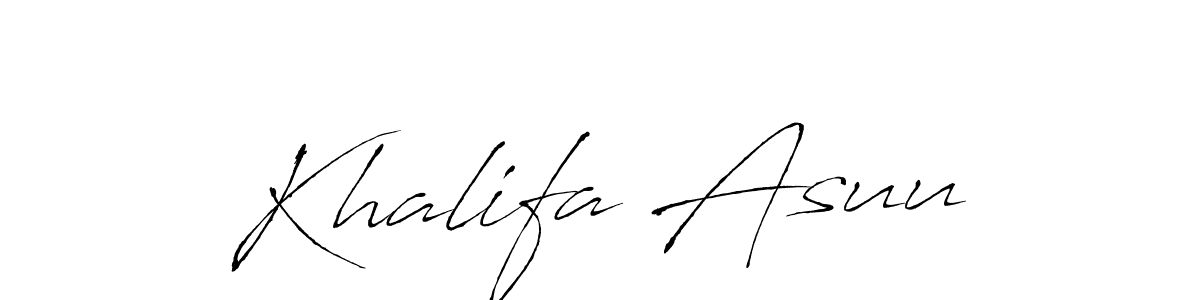 Also we have Khalifa Asuu name is the best signature style. Create professional handwritten signature collection using Antro_Vectra autograph style. Khalifa Asuu signature style 6 images and pictures png