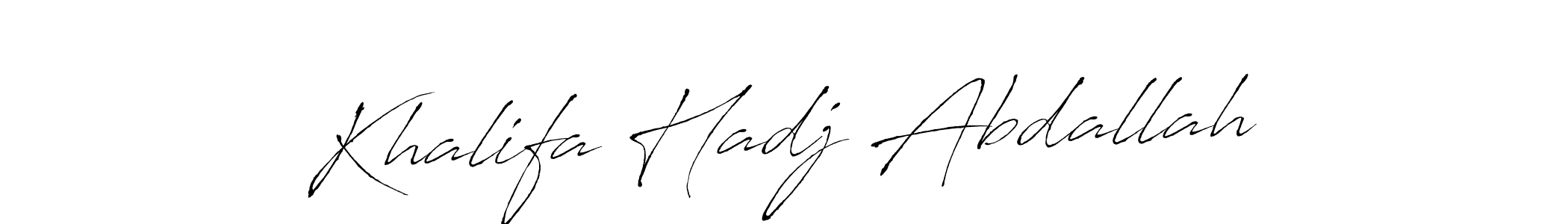 Create a beautiful signature design for name Khalifa Hadj Abdallah. With this signature (Antro_Vectra) fonts, you can make a handwritten signature for free. Khalifa Hadj Abdallah signature style 6 images and pictures png