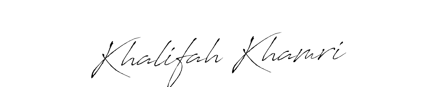 Khalifah Khamri stylish signature style. Best Handwritten Sign (Antro_Vectra) for my name. Handwritten Signature Collection Ideas for my name Khalifah Khamri. Khalifah Khamri signature style 6 images and pictures png