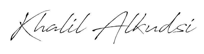 Designed for modern professionals: Khalil Alkudsi name signature crafted with Antro_Vectra script. Ready for digital PDF workflows. Khalil Alkudsi signature style 6 images and pictures png