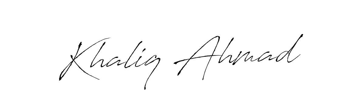 Design your own signature with our free online signature maker. With this signature software, you can create a handwritten (Antro_Vectra) signature for name Khaliq Ahmad. Khaliq Ahmad signature style 6 images and pictures png