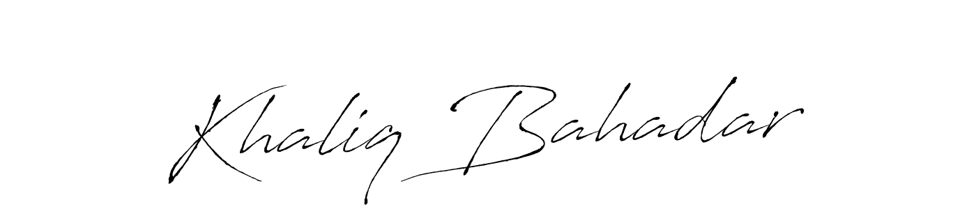 Make a beautiful signature design for name Khaliq Bahadar. With this signature (Antro_Vectra) style, you can create a handwritten signature for free. Khaliq Bahadar signature style 6 images and pictures png