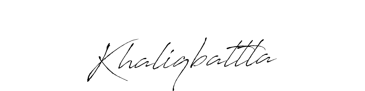 Make a beautiful signature design for name Khaliqbattla. With this signature (Antro_Vectra) style, you can create a handwritten signature for free. Khaliqbattla signature style 6 images and pictures png