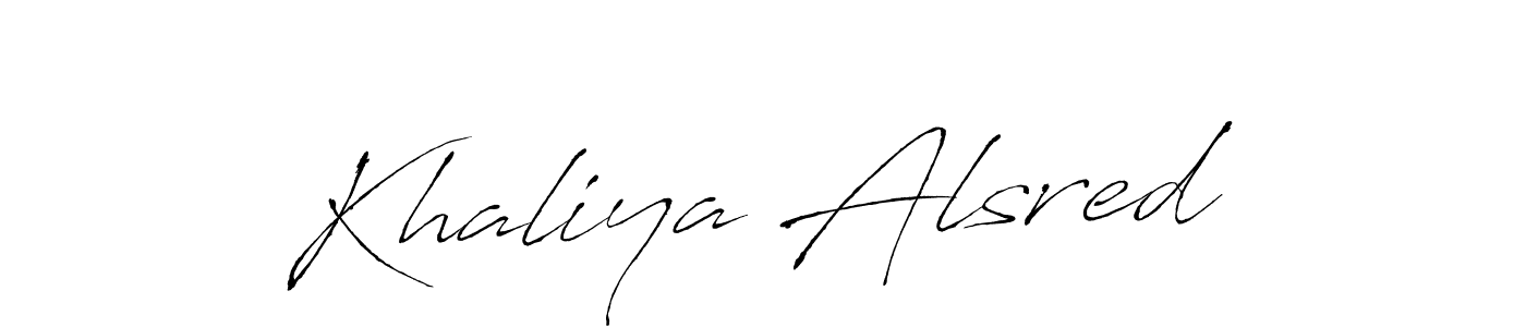 Create a beautiful signature design for name Khaliya Alsred. With this signature (Antro_Vectra) fonts, you can make a handwritten signature for free. Khaliya Alsred signature style 6 images and pictures png