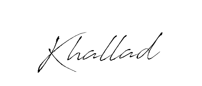Design your own signature with our free online signature maker. With this signature software, you can create a handwritten (Antro_Vectra) signature for name Khallad. Khallad signature style 6 images and pictures png