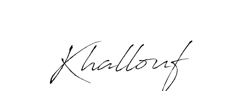 How to make Khallouf signature? Antro_Vectra is a professional autograph style. Create handwritten signature for Khallouf name. Khallouf signature style 6 images and pictures png