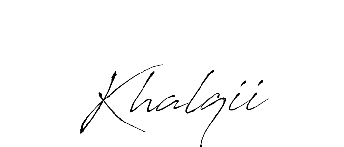Make a beautiful signature design for name Khalqii. With this signature (Antro_Vectra) style, you can create a handwritten signature for free. Khalqii signature style 6 images and pictures png
