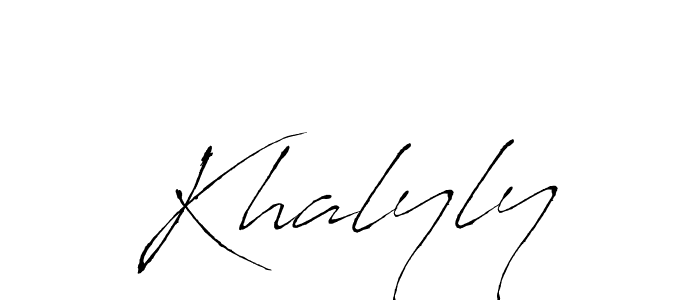 Similarly Antro_Vectra is the best handwritten signature design. Signature creator online .You can use it as an online autograph creator for name Khalyly. Khalyly signature style 6 images and pictures png