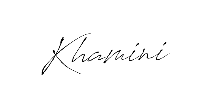 Make a beautiful signature design for name Khamini. With this signature (Antro_Vectra) style, you can create a handwritten signature for free. Khamini signature style 6 images and pictures png